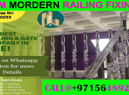 Modern Staircase Railing Fixing Contractor Ajman Dubai Sharjah