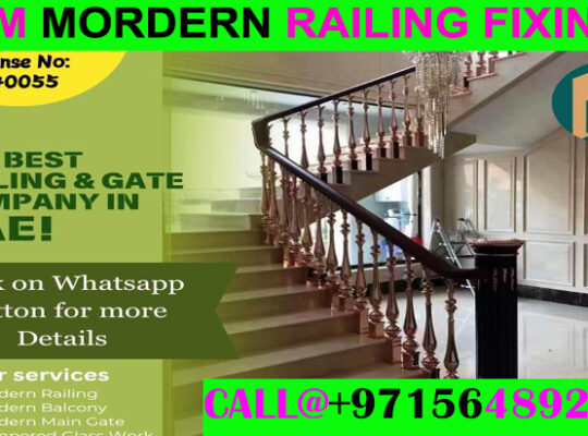 Modern Staircase Railing Fixing Contractor Ajman Dubai Sharjah