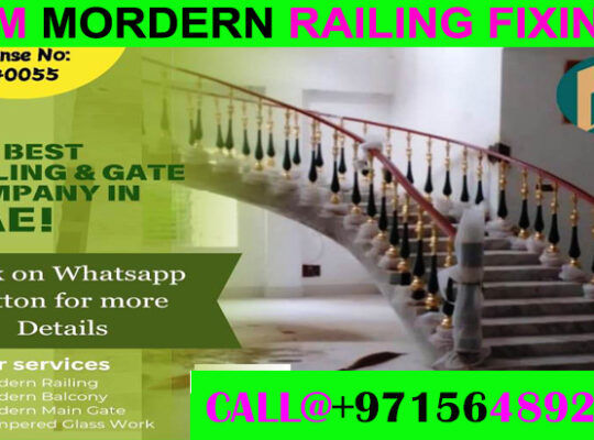 Modern Staircase Railing Fixing Contractor Ajman Dubai Sharjah
