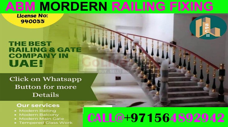 Modern Staircase Railing Fixing Contractor Ajman Dubai Sharjah