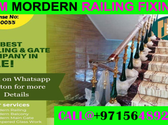 Modern Staircase Railing Fixing Contractor Ajman Dubai Sharjah