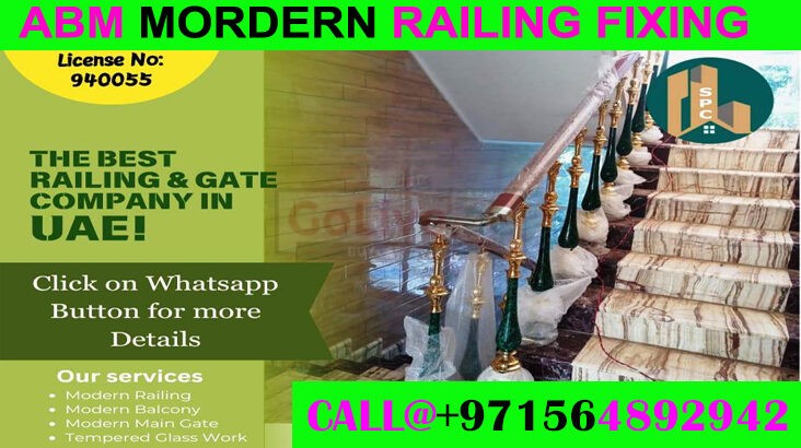 Modern Staircase Railing Fixing Contractor Ajman Dubai Sharjah