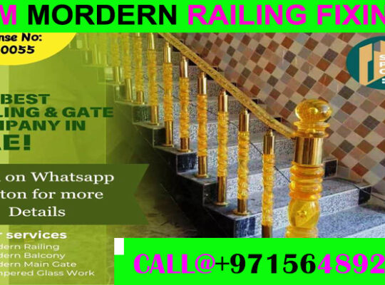 Modern Staircase Railing Fixing Contractor Ajman Dubai Sharjah