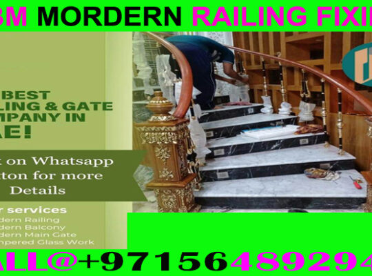 Modern Staircase Railing Fixing Contractor Ajman Dubai Sharjah