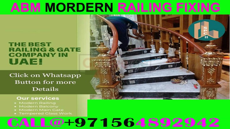 Modern Staircase Railing Fixing Contractor Ajman Dubai Sharjah