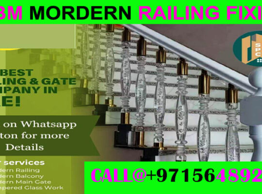 Modern Staircase Railing Fixing Contractor Ajman Dubai Sharjah