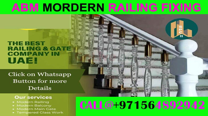 Modern Staircase Railing Fixing Contractor Ajman Dubai Sharjah