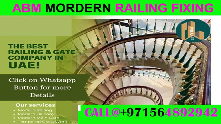 Modern Staircase Railing Fixing Contractor Ajman Dubai Sharjah