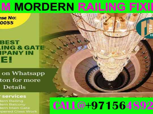 Modern Staircase Railing Fixing Contractor Ajman Dubai Sharjah