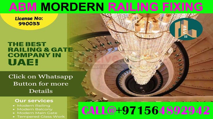 Modern Staircase Railing Fixing Contractor Ajman Dubai Sharjah