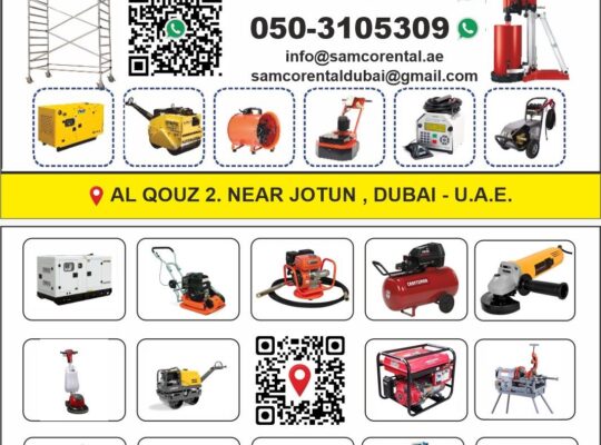 Leading Equipment rental agency in Dubai