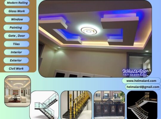 Gypsum ceiling,wall partition,decoration Contractor in Sharjah,Dubai,UAE