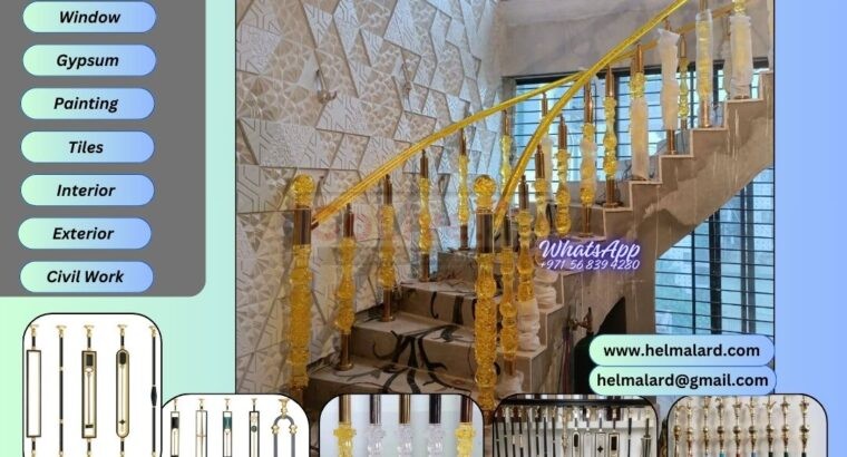 Acrylic Staircase Railing Company in UAE