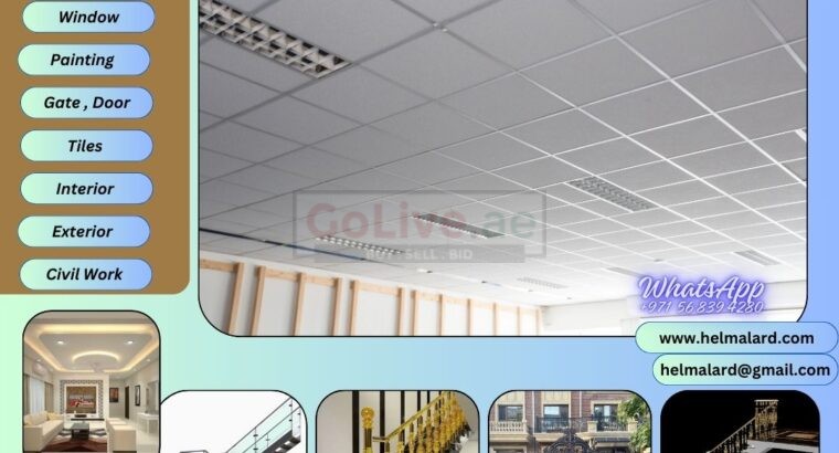 Gypsum ceiling,wall partition,decoration Contractor in Sharjah,Dubai,UAE