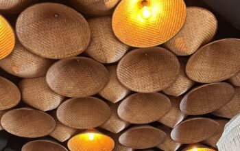 Natural thatch ceiling panels in UAE ( Natural thatch ceiling panels in Al Manara Dubai )