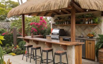 Natural thatch ceiling panels in UAE ( Natural thatch ceiling panels in Dubai Marina )