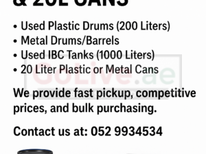 We Buy Scrap Drums, IBC Tanks and 20L Cans – Fast Pickup and Best Prices in UAE
