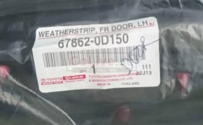 Yaris Door inner whether seal