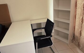 L-Shape Office Table with Large Shelf