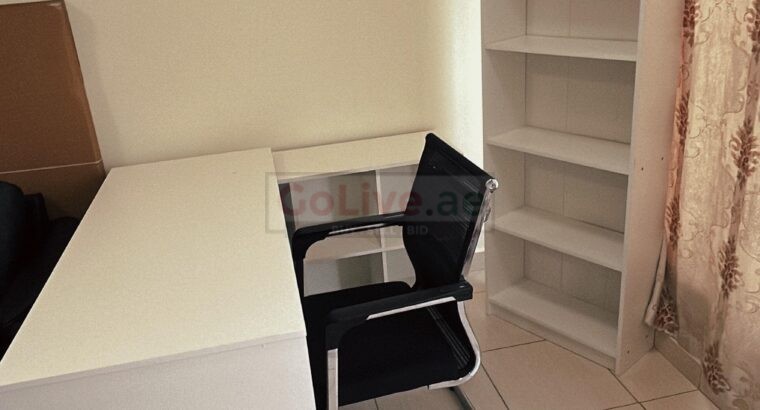 L-Shape Office Table with Large Shelf
