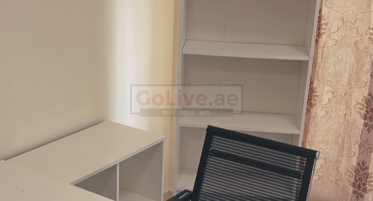 L-Shape Office Table with Large Shelf
