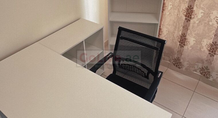 L-Shape Office Table with Large Shelf