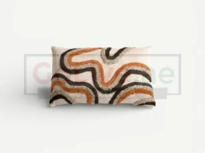 OC Home Curtis Embroidered Cushion: Chic Geometric Cotton Accent