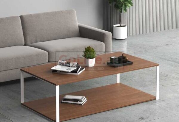 Office Square Coffee Table Dubai with Modern White Leg Design