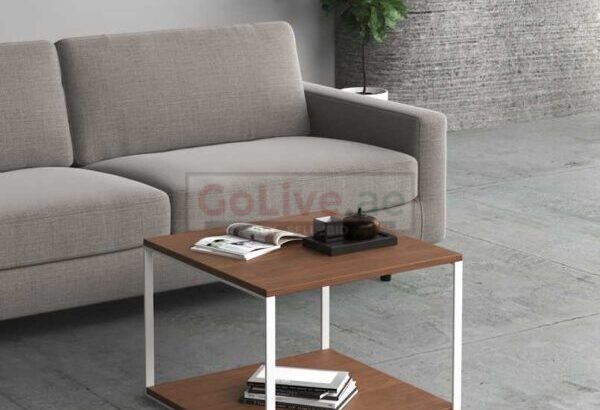 Office Square Coffee Table Dubai with Modern White Leg Design