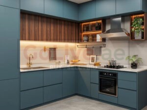 Luxury Kitchen Cabinets Design with Aluminum Handle Profile in Uae.