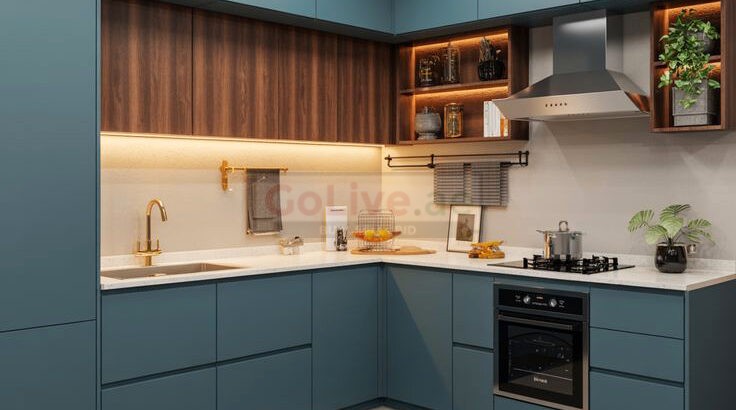 Luxury Kitchen Cabinets Design with Aluminum Handle Profile in Uae.