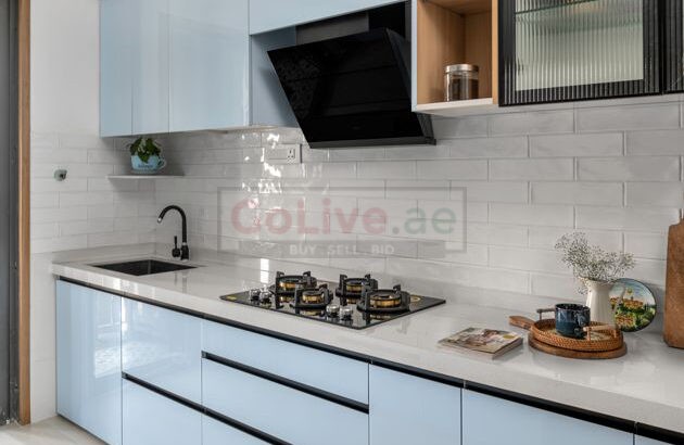 Luxury Kitchen Cabinets Design with Aluminum Handle Profile in Uae.