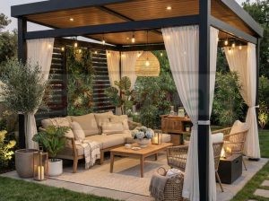 Motorized Retractable Shades Pergola | Car Parking Aluminum Pergola Uae.