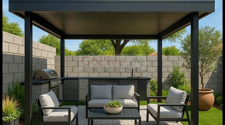 Motorized Retractable Shades Pergola | Car Parking Aluminum Pergola Uae.