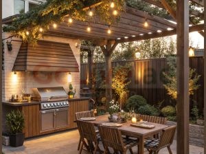 Teak Wood Pergola Uae | Malaysian Wood Pergola | Car Parking Wooden Pergola Dubai.