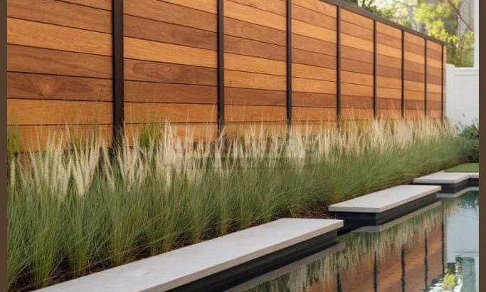 Swimming Pool Wooden Fences Dubai | Outdoor Wooden Fences Uae.
