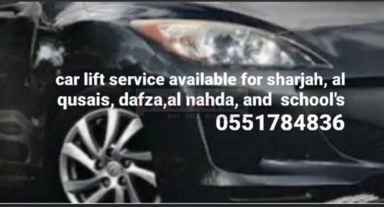 Car lift service available for sharjah and al qusais, dafza, al nahda and for school