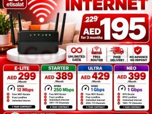 Etisalat home WiFi internet connection