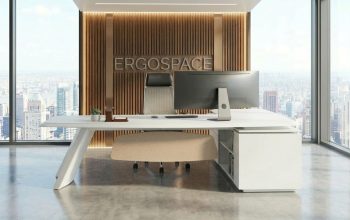 Buy Modern Cue L-Shaped Executive Desk | Custom Made UAE | Ergospace