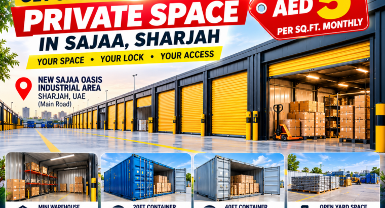 Mini Warehouse Sajaa Oasis | Monthly Mini Warehouse Rental | Secure Lockable Container Storage Sharjah