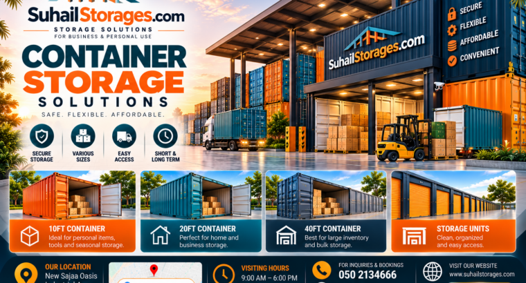 Premium Location. Practical Storage. Affordable Rates – 050 2134666