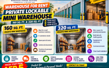 WAREHOUSE FOR RENT IN SAJAA INDUSTRIAL AREA, SHARJAH – Private Lockable Mini Warehouse – 160 Sq Ft and 320 Sq Ft