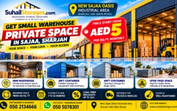 Rent a private, lockable mini warehouse in Sajaa Oasis, Sharjah – 050 2134666