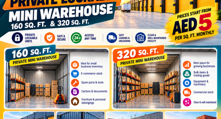 AFFORDABLE MONTHLY MINI WAREHOUSE RENTAL – 050 2134666