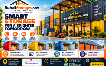Flexible 20ft and 40ft container storage in Sajaa Oasis, Sharjah. Prime main-road location – 050 2134666
