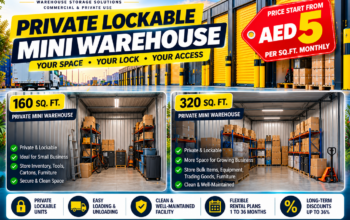 PRIVATE LOCKABLE MINI WAREHOUSE IN SHARJAH – RENTAL STARTING FROM AED 5/SQ FT MONTHLY – 050 2134666