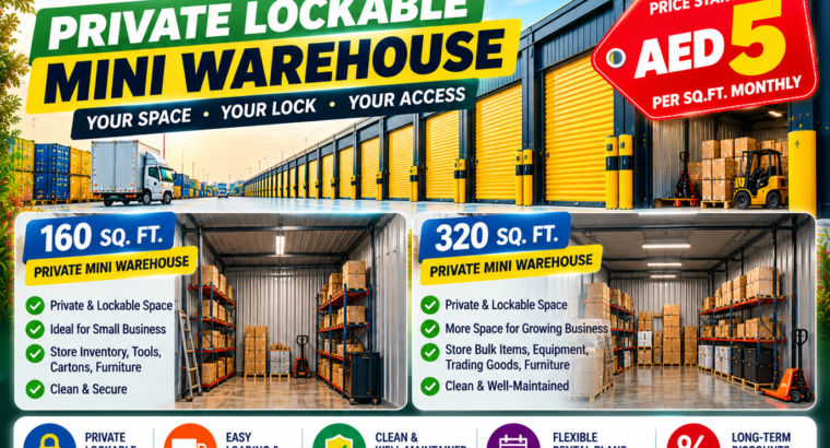 Small Warehouse. Big Convenience. Affordable Monthly Rent – 050 2134666